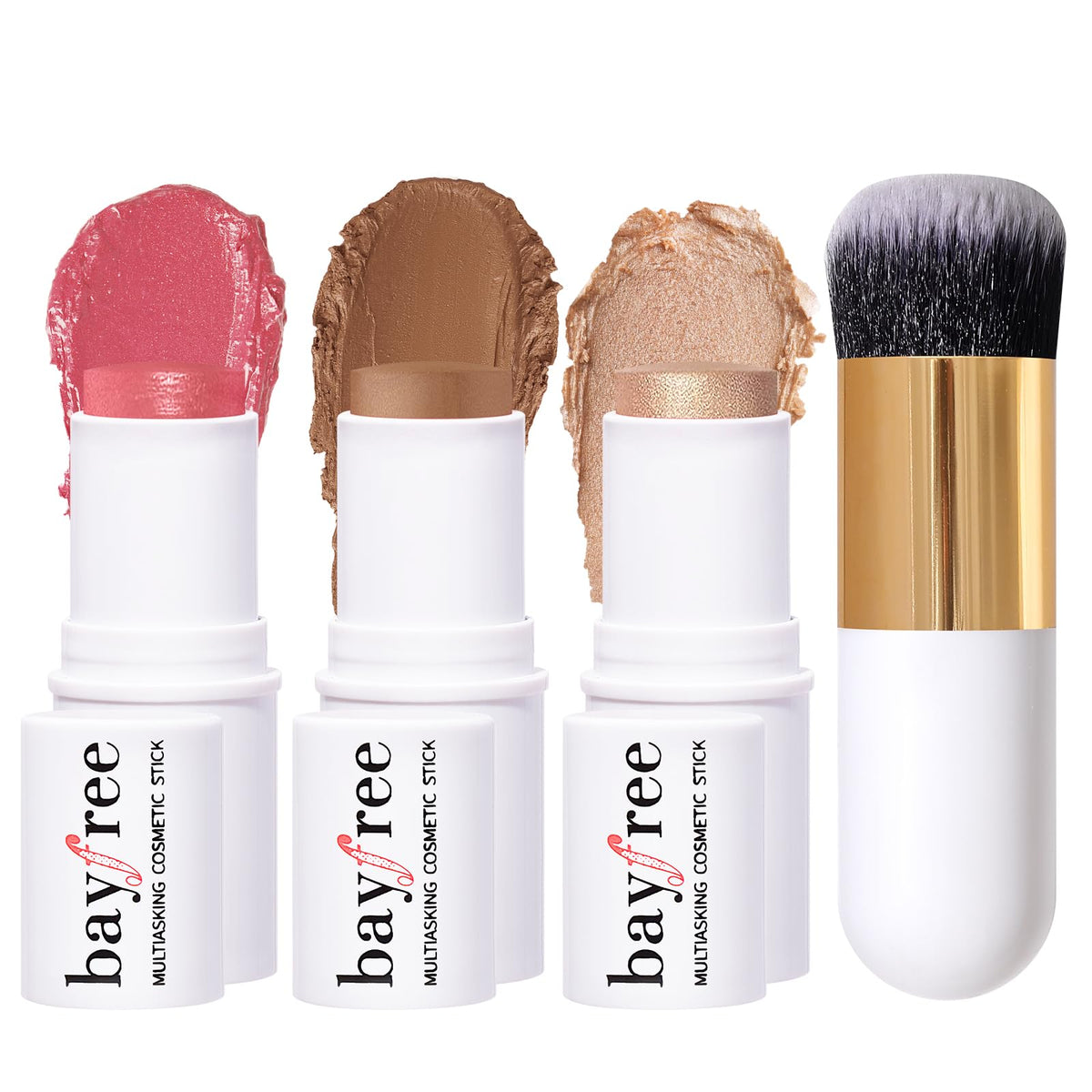 KIMUSE Face Sticks Trio, Blush, Highlighter & Contour Stick for Face Makeup