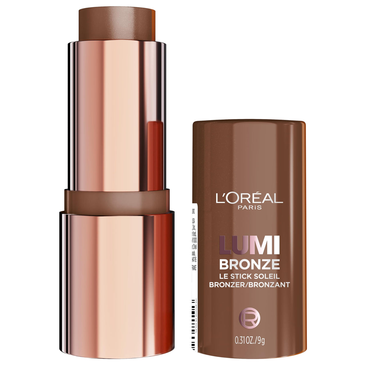 L'Oreal Paris Lumi Bronze Le Stick Soleil Bronzer Stick, Cream-To-Powder Bronzer For A Sunkissed Face Makeup Glow, 110 Toasted Sunlight