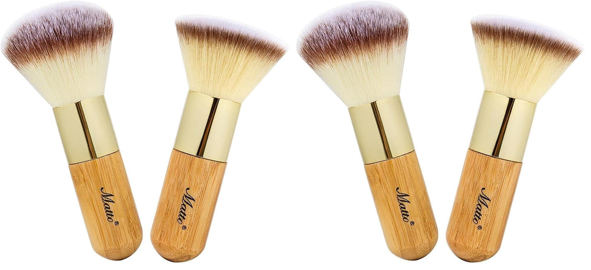 Matto 2-Piece Short Makeup Brush Set with Powder and Foundation Brushes