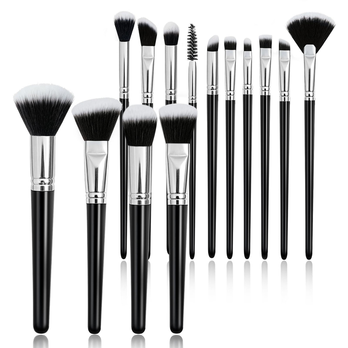 Makeup Brushes, 14 Pcs Travel makeup Brush Set, Black