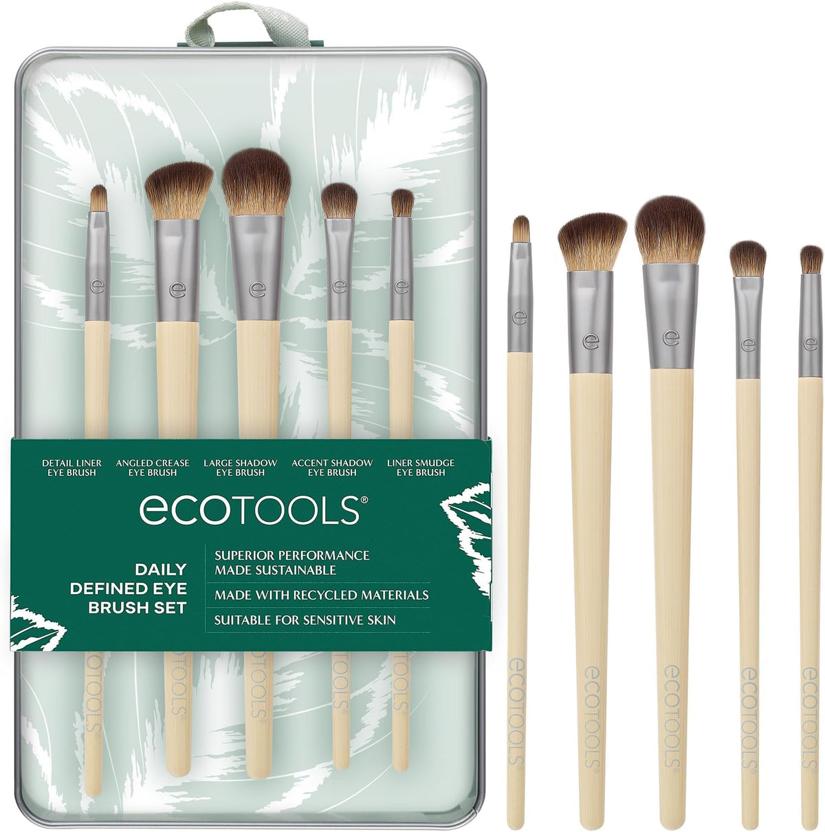 EcoTools Daily Defined Eye Brush Kit, Makeup Brushes, 5 Piece Set
