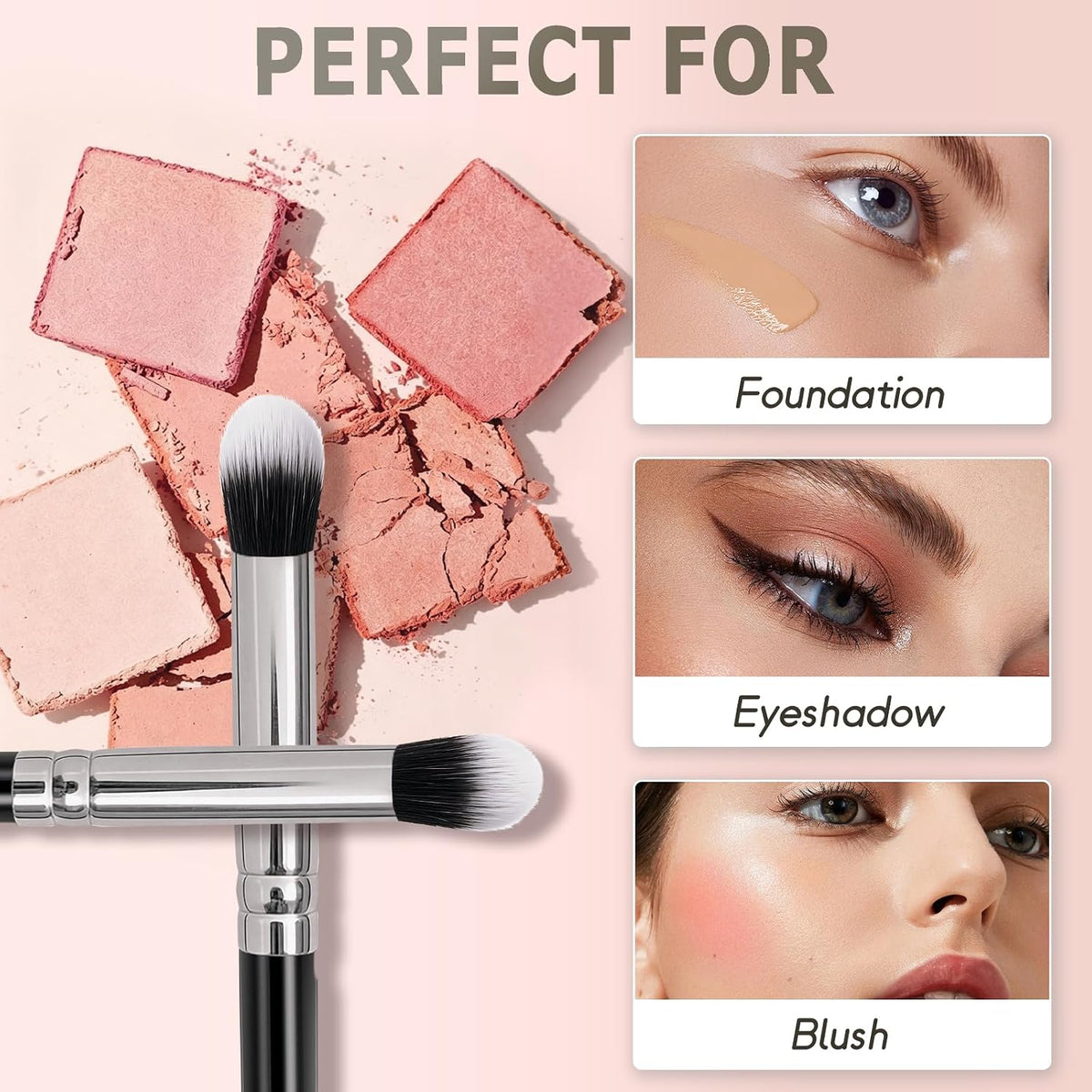 Makeup Brushes, 14 Pcs Travel makeup Brush Set, Black