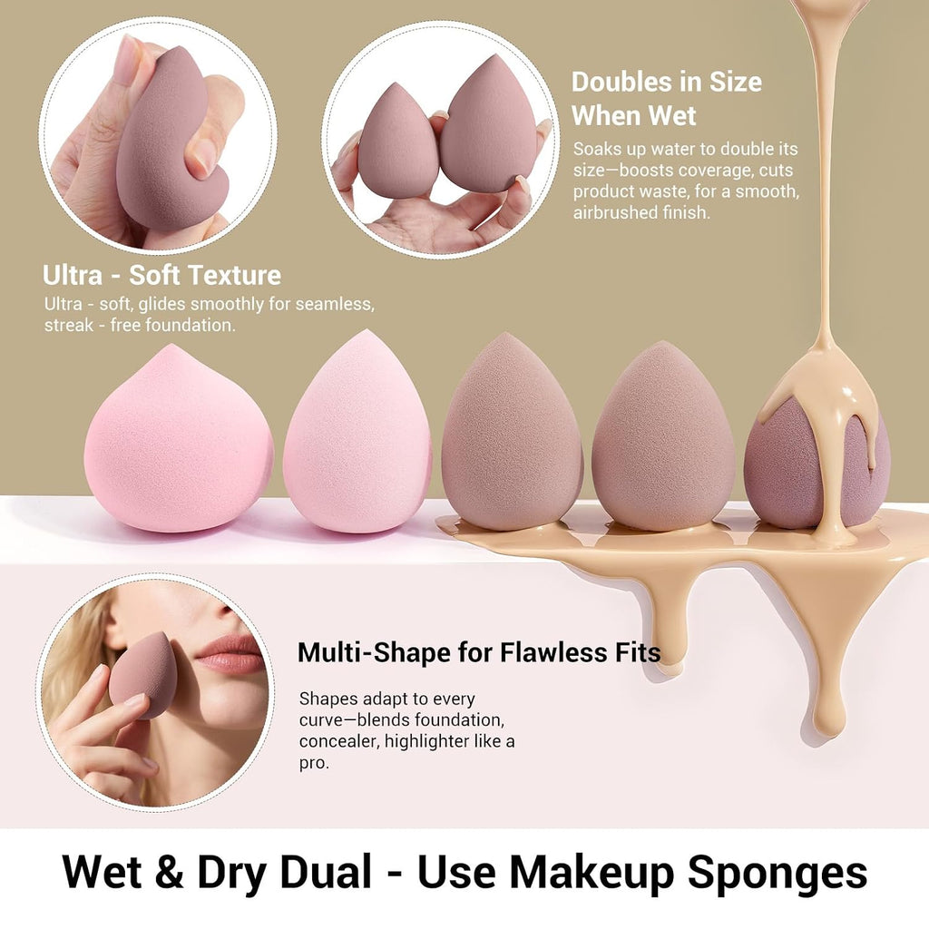 MAANGE Makeup Brush Set 51 PCS Professional Makeup Brushes Soft Foundation Powder Eyeliner Eye Shadow Makeup Brushes Set Travel Make up Brush Kit (Champagne)