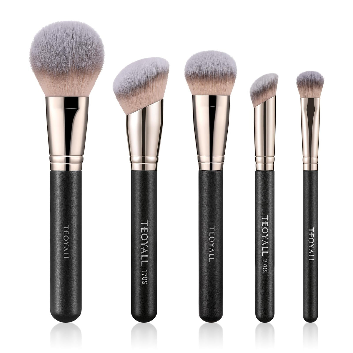 TEOYALL 5Pcs Makeup Brush Set-Foundation Concealer Contour Blush Powder