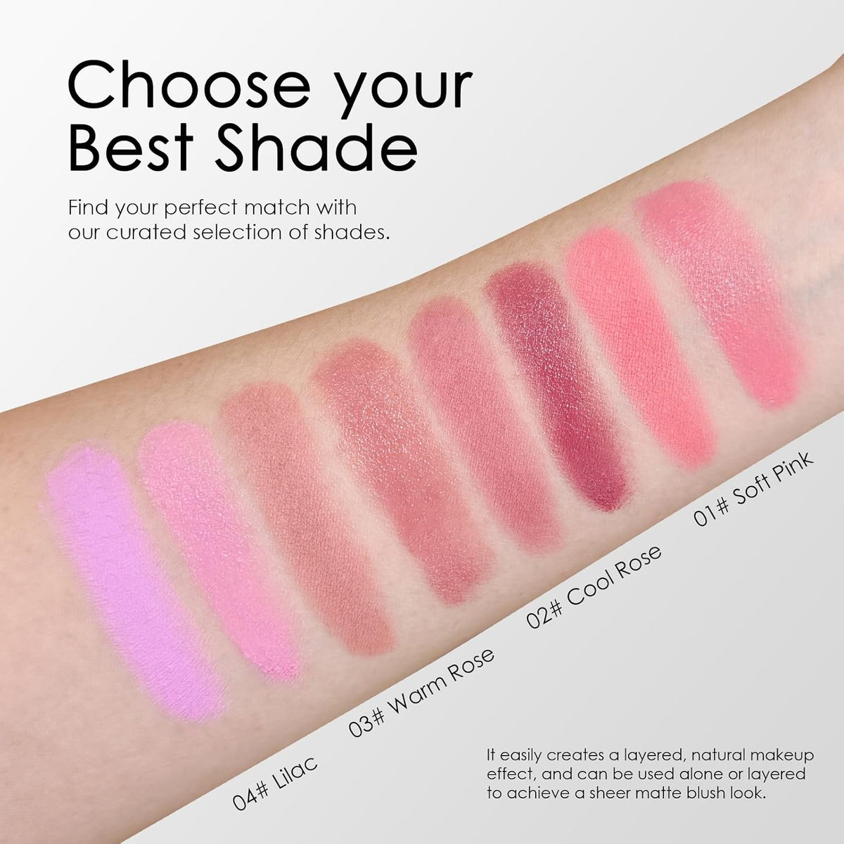 2 in 1 Plum Cream and Powder Blush Palette Duo(02 Cool Rose)