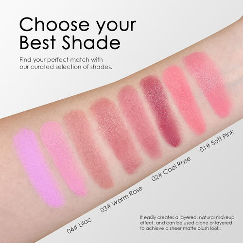 2 in 1 Plum Cream and Powder Blush Palette Duo(02 Cool Rose)