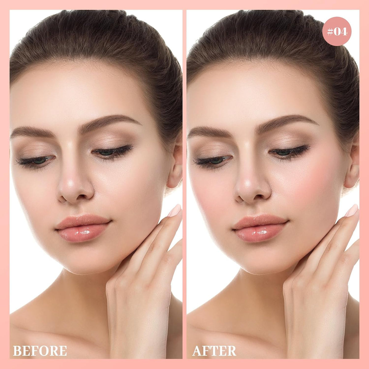 10-Color Blush Palette, Buildable Long-Lasting Powder Blush (01 SET)