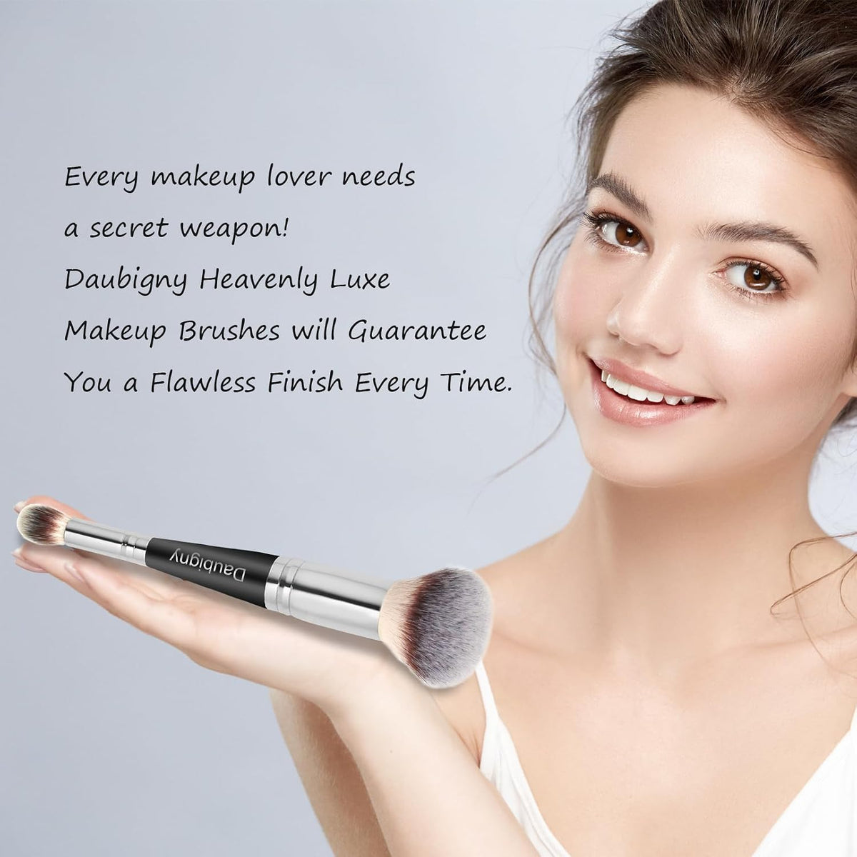 Daubigny Dual-ended Foundation Brush Concealer Brush Perfect for Any Look Premium Luxe Hair Rounded Taperd Flawless Brush Ideal for Liquid, Cream, Powder,Blending,Concealer