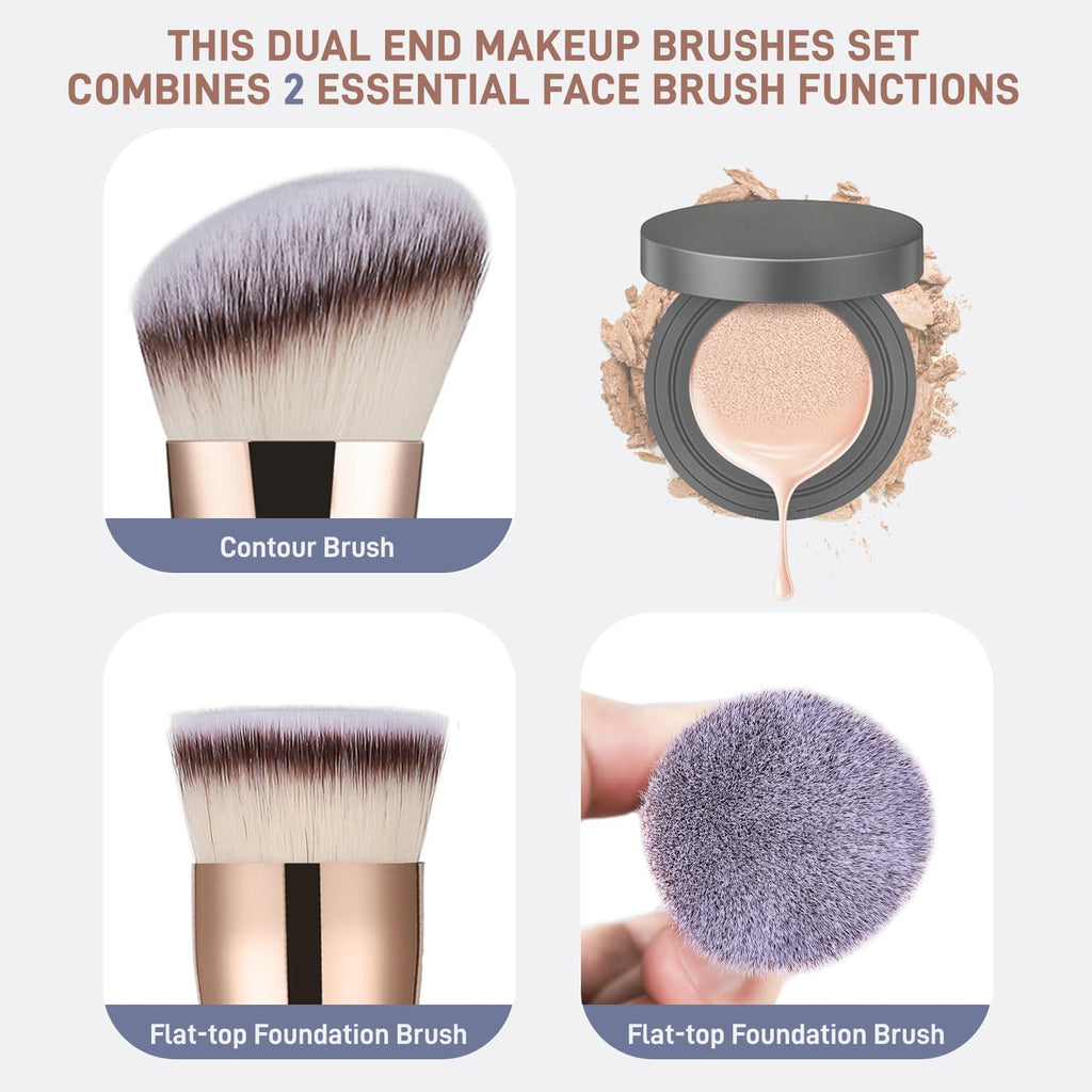 KINGMAS Foundation Brush, Premium Dual Powder Concealer Makeup Brush