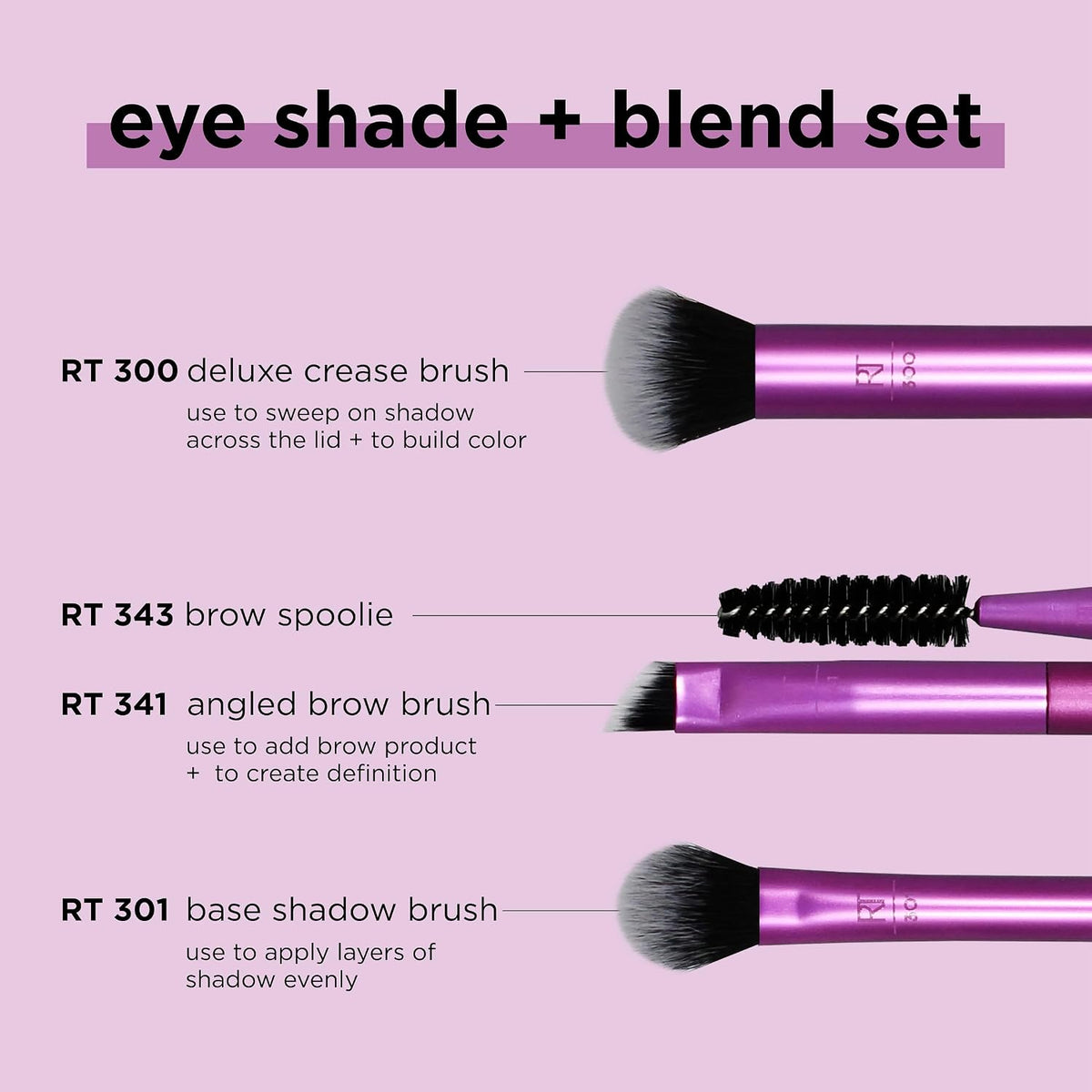 Real Techniques Eye Shade & Blend 3-Piece Set, Eye Makeup Brush Set