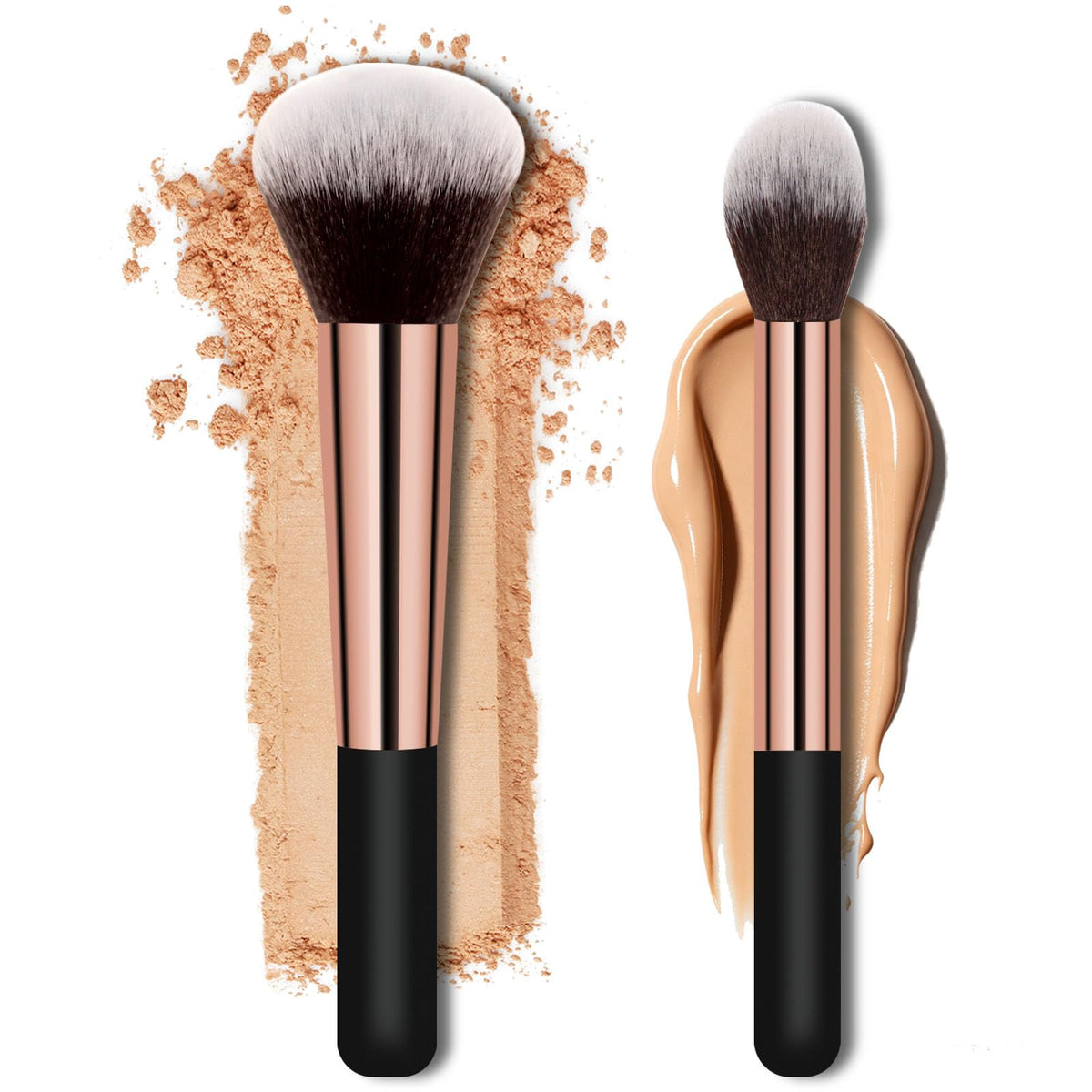 Makeup Brushes, Large Powder Brush & Foundation Brush Flawless Finish
