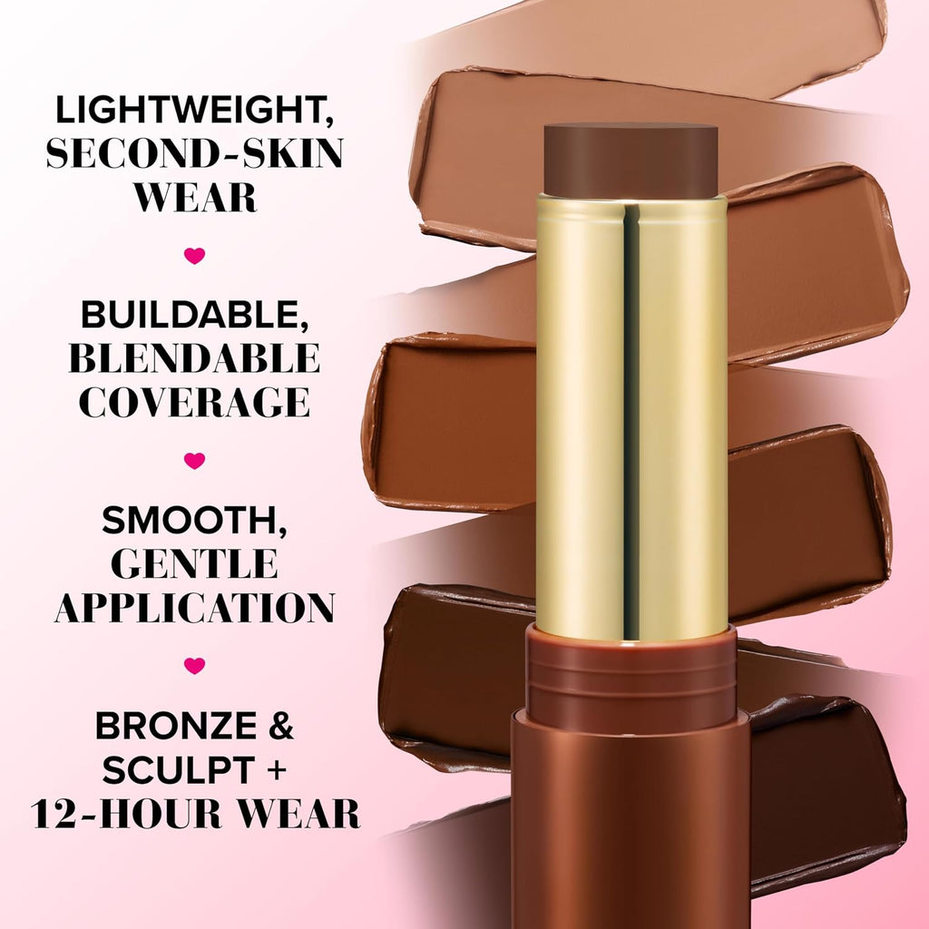Too Faced Chocolate Soleil Melting Bronzing & Sculpting Stick | Multi-Use, Contour + Cream Bronzer Stick | Lightweight, Satin-Finish with Buildable Coverage, 0.28 Ounce