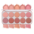 10-Color Blush Palette, Buildable Long-Lasting Powder Blush (01 SET)