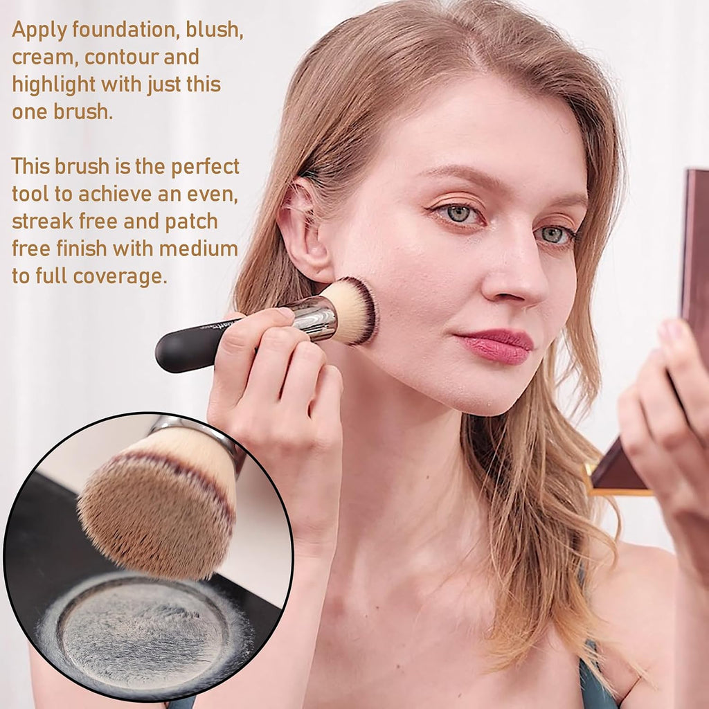 Bueart Design Flat Top Kabuki Foundation Makeup Brush,Soft Dense Bristles