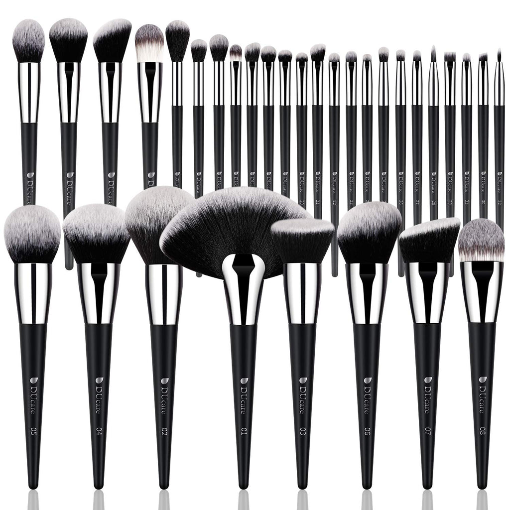 DUcare Professional Makeup Brushes Set 27Pcs Makeup Brush Set Premium Synthetic Kabuki Foundation Blending Face Powder Blush Concealers Eye Shadows Brushes