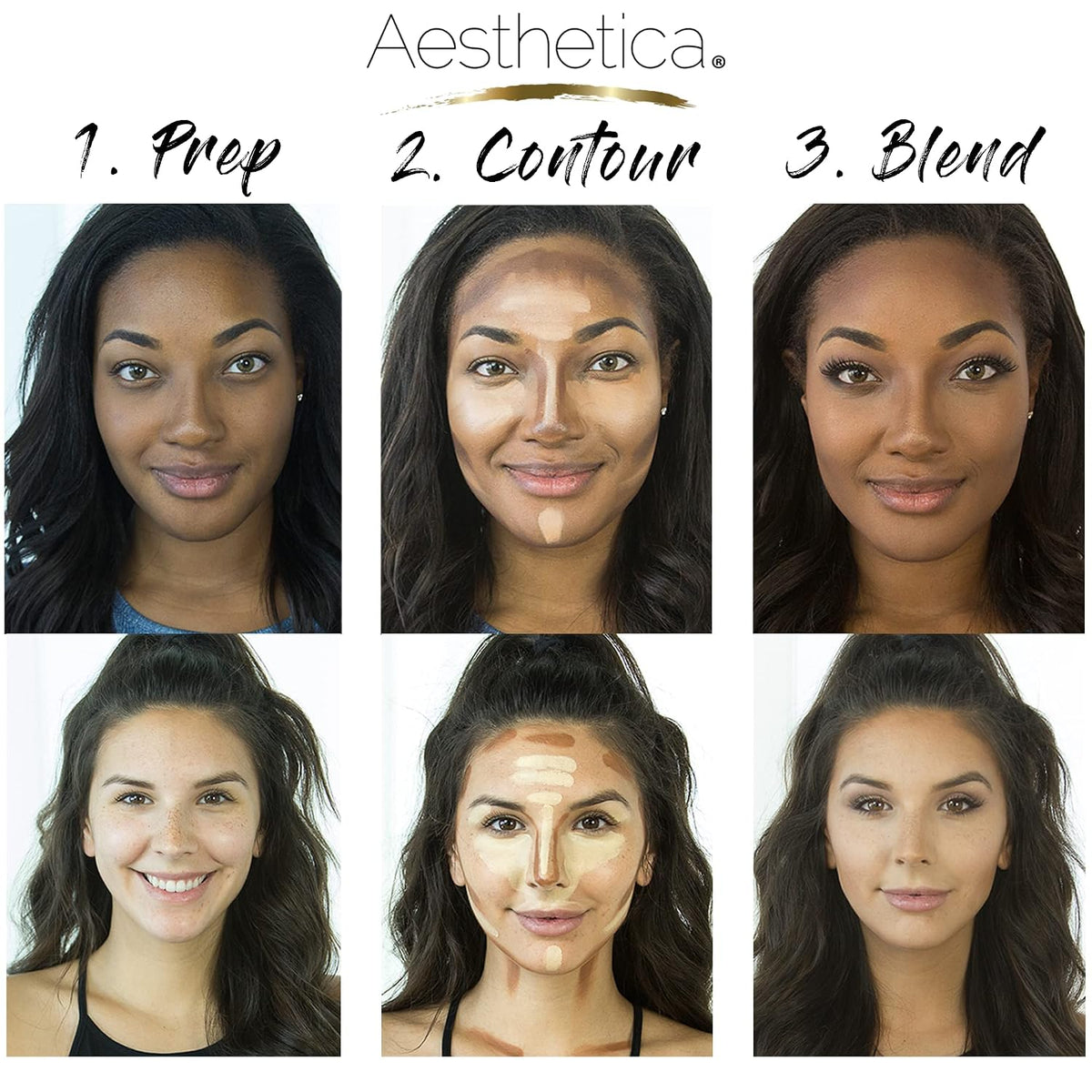 Aesthetica Cosmetics Cream Contour and Highlighting Makeup Kit Vegan