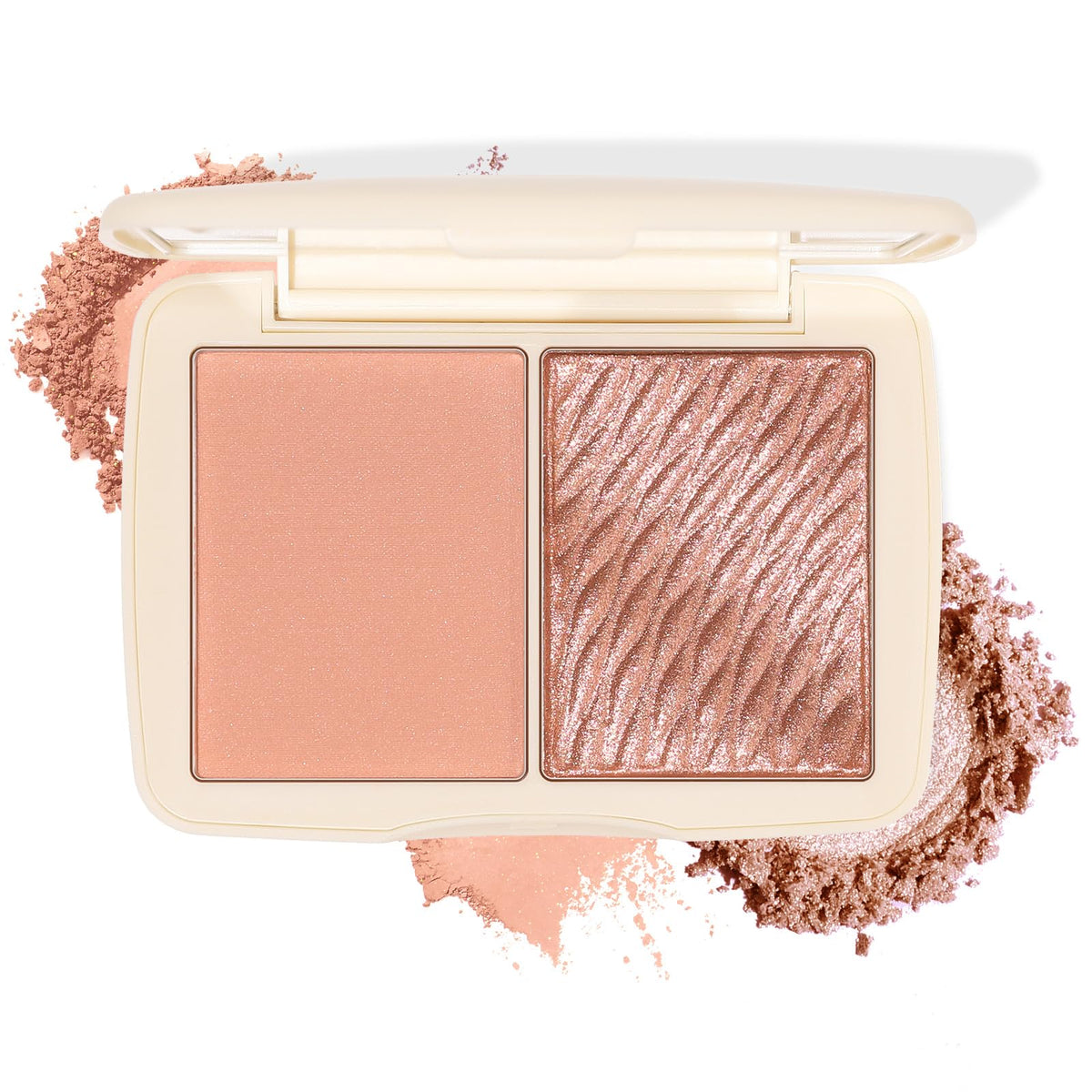 2-in-1 Contour & Highlighter Palette - Matte & Shimmer Face Makeup Duo, Highly Pigmented & Blendable Cheek Pallet, Long Lasting Sculpting Powder with Mirror 01 Soft Taupe (Natural Sculpt)