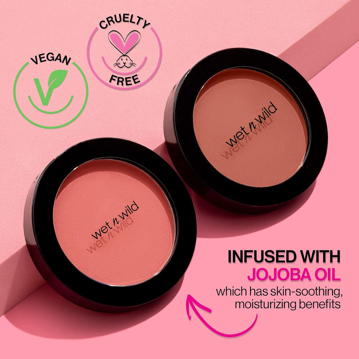 wet n wild Color Icon Blush, Effortless Matte Natural Sheer Glow & Seamless Blend, Luxuriously Infused Smooth Jojoba Oil, Cruelty-Free & Vegan - Pinch Me Pink