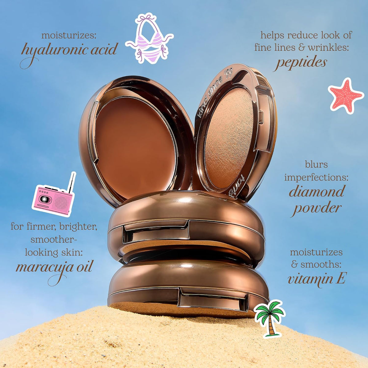 tarte macaron sculpt & bronze duo – 2-in-1 Cream + Baked Powder Bronzer, Contour Powder Face Makeup, Peptides and Hyaluronic Acid Hydrates & Plumps, vegan & cruelty-free