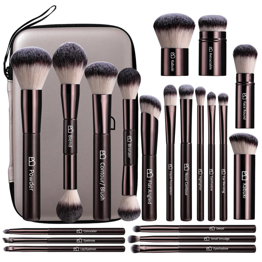 Professional Makeup Brush Set with Travel Case, 20 PCS Synthetic