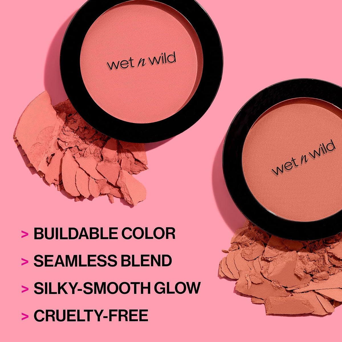 wet n wild Color Icon Blush, Effortless Matte Natural Sheer Glow & Seamless Blend, Luxuriously Infused Smooth Jojoba Oil, Cruelty-Free & Vegan - Pinch Me Pink