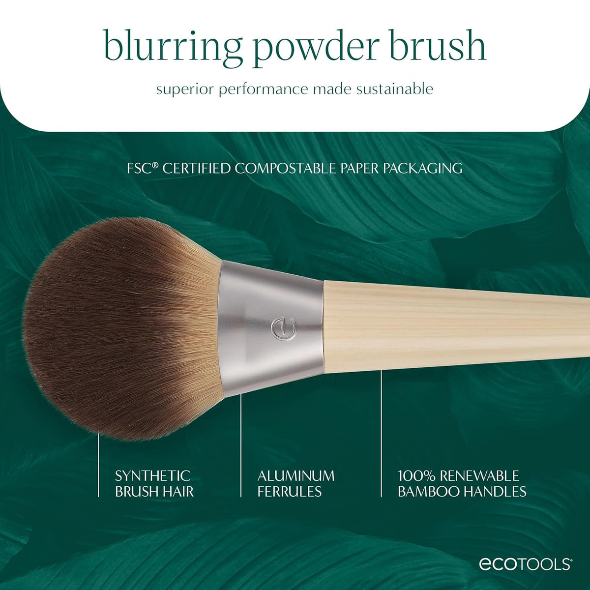 EcoTools Blurring Powder Makeup Brush, Large Makeup Brush, 1 Count