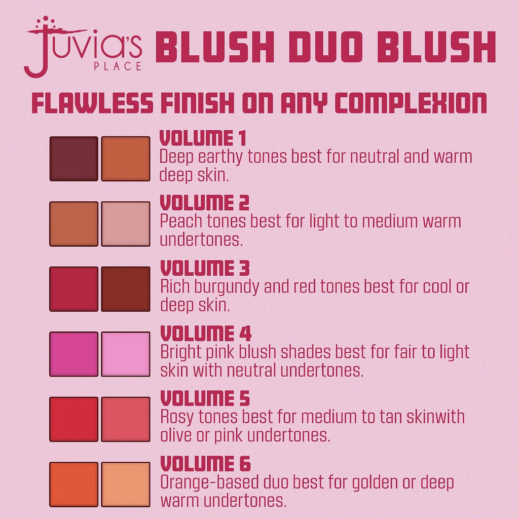 Juvia's Place Duo Blush Volume 4 - Matte Powder Blush for Cheeks Makeup