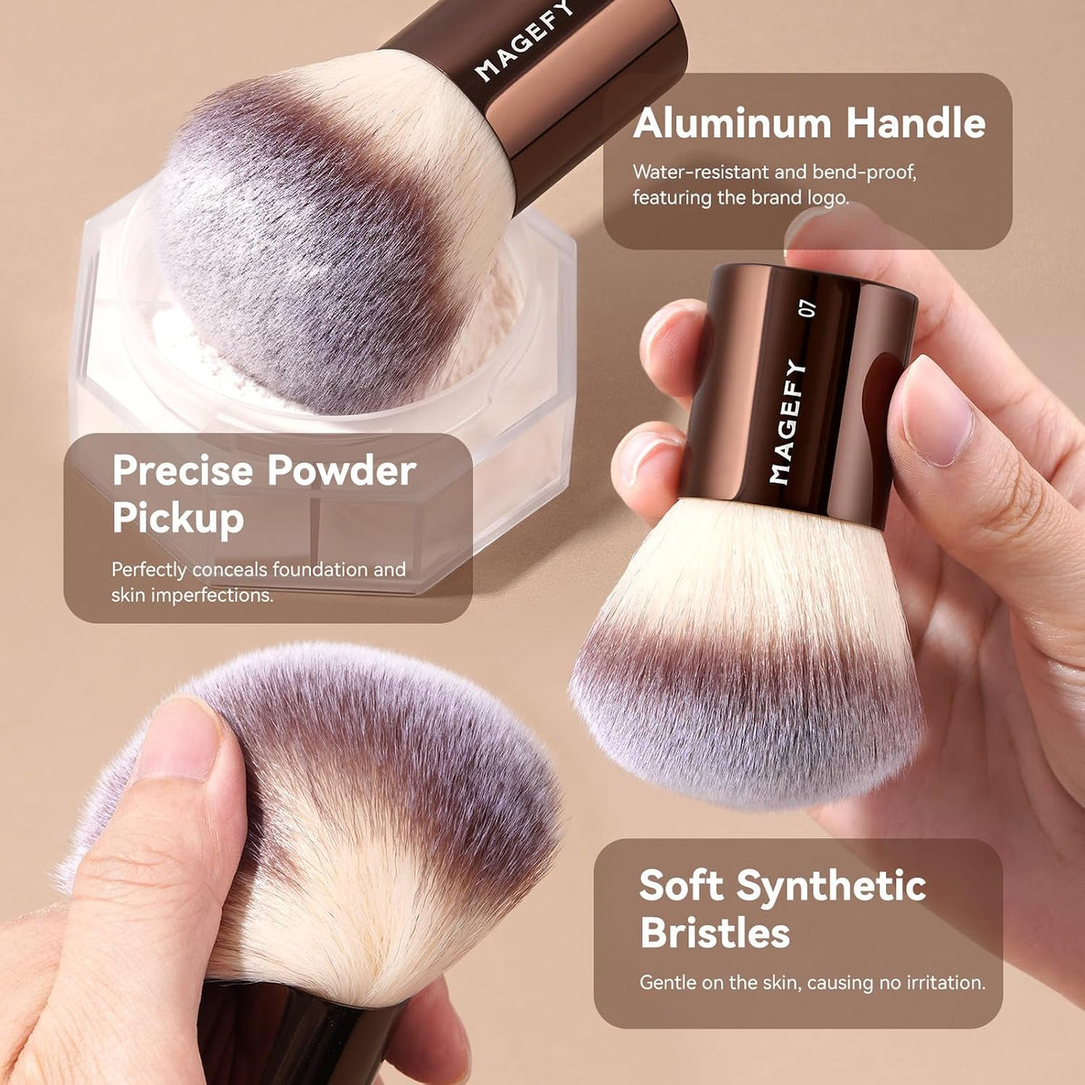 Makeup Brushes MAGEFY Travel Makeup Brush Set Professional Make Up Brushes for Powder Concealers Eye Shadows Eyebrow Countour Blush Brush Tools