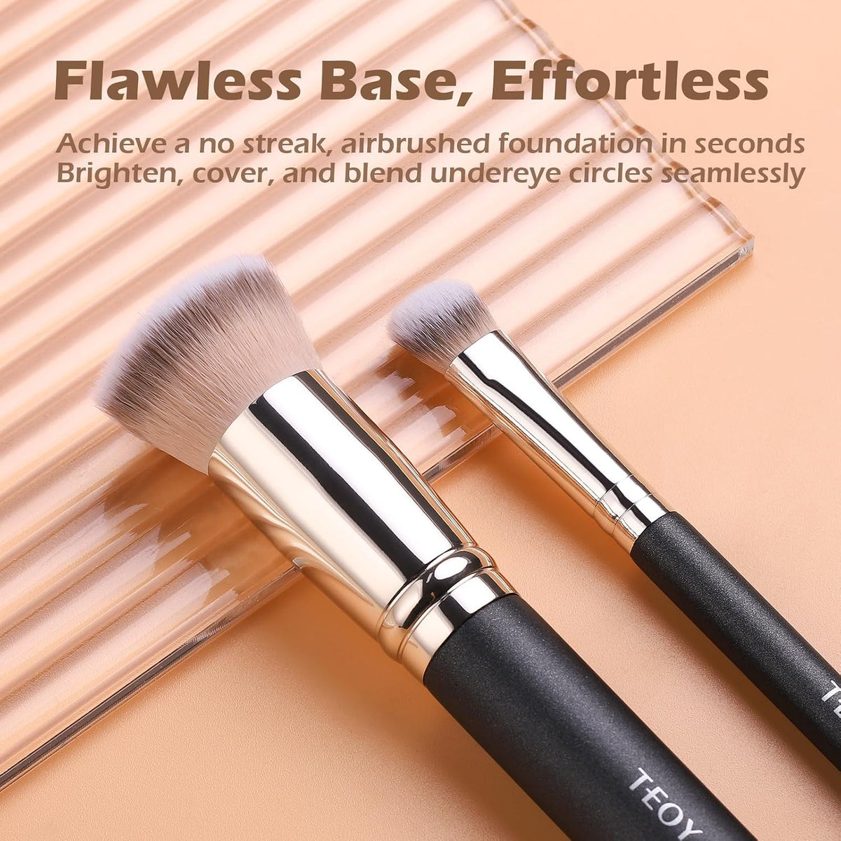 TEOYALL 5Pcs Makeup Brush Set-Foundation Concealer Contour Blush Powder