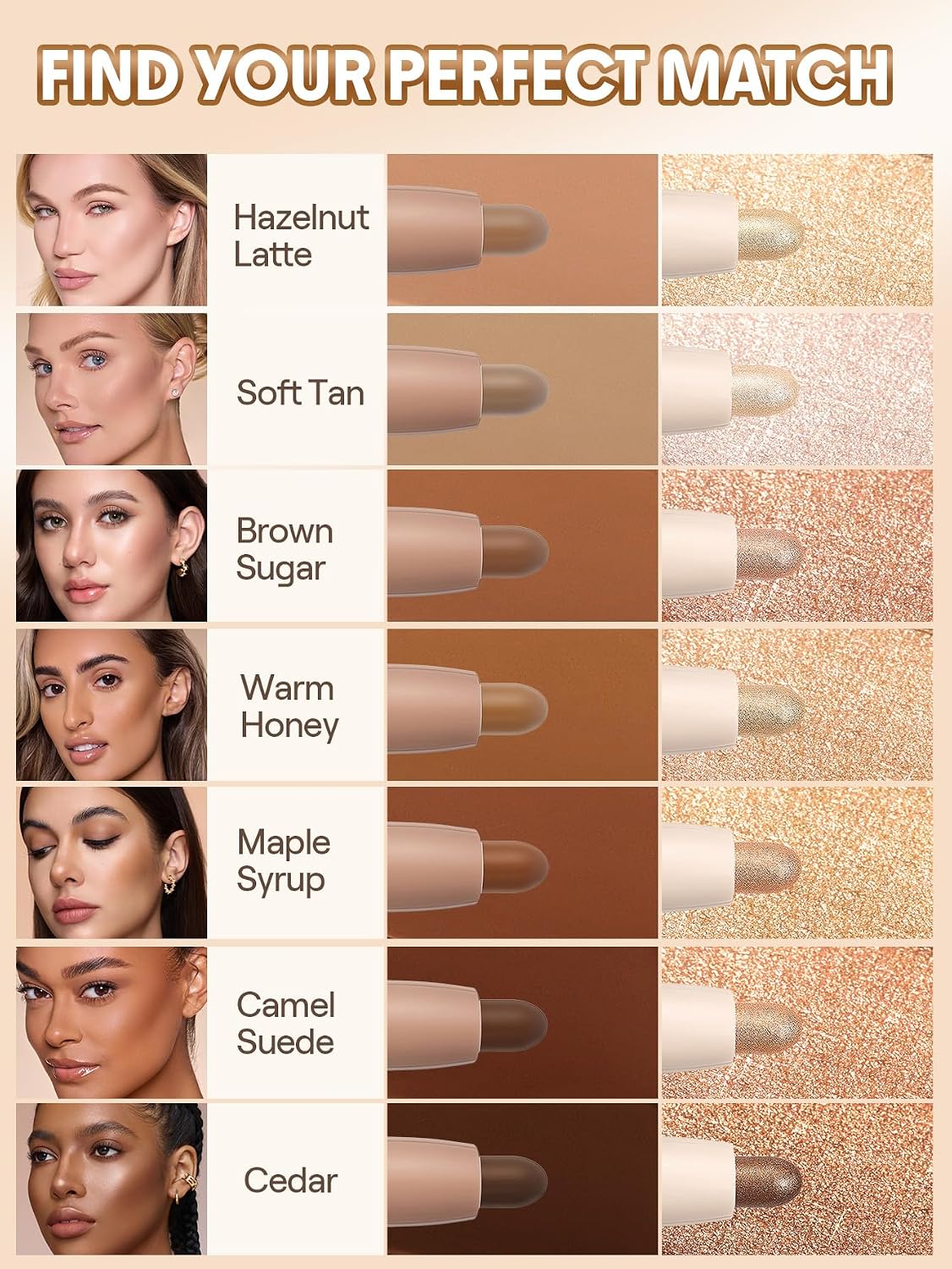 SHEGLAM 2-in-1 Contour & Highlight Stick Cream Waterproof Contour Stick-Soft Tan