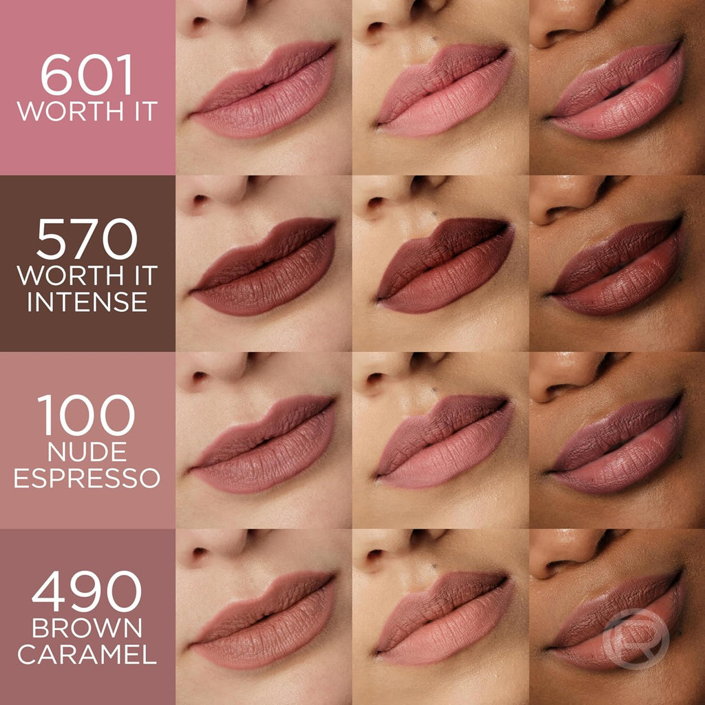 L'Oreal Paris Blurfiller Lip Liner, Lightweight, Buildable, and Sculpting Lip Pencil, Line, Define, and Contour for Fuller-Looking Lips, Mocha Mousse, 0.21 oz