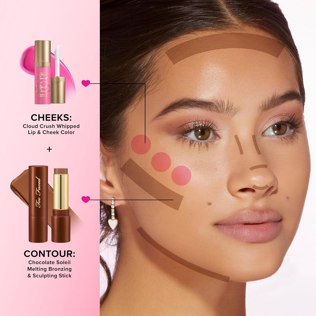 Too Faced Chocolate Soleil Melting Bronzing & Sculpting Stick | Multi-Use, Contour + Cream Bronzer Stick | Lightweight, Satin-Finish with Buildable Coverage, 0.28 Ounce
