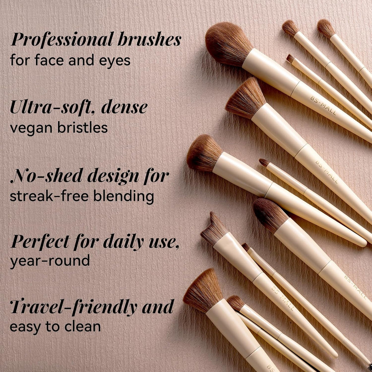 Professional Makeup Brush Set with Travel Case 18 Pcs for Makeup Artists
