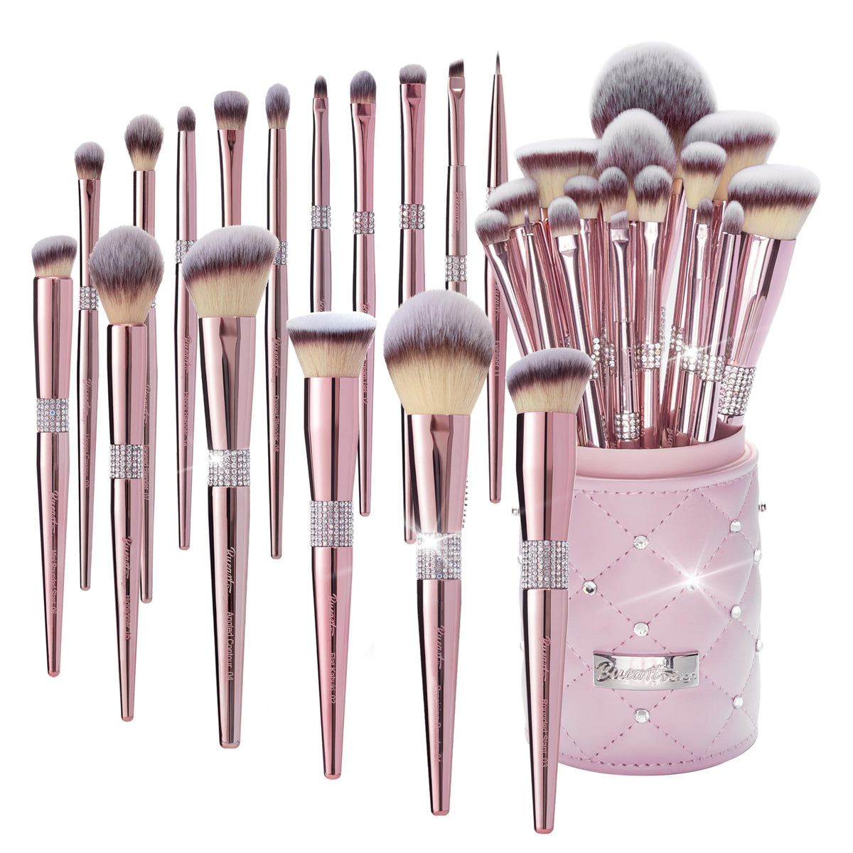 Bueart Design 16Pcs Professional Makeup Brushes Set with Elegant Holder