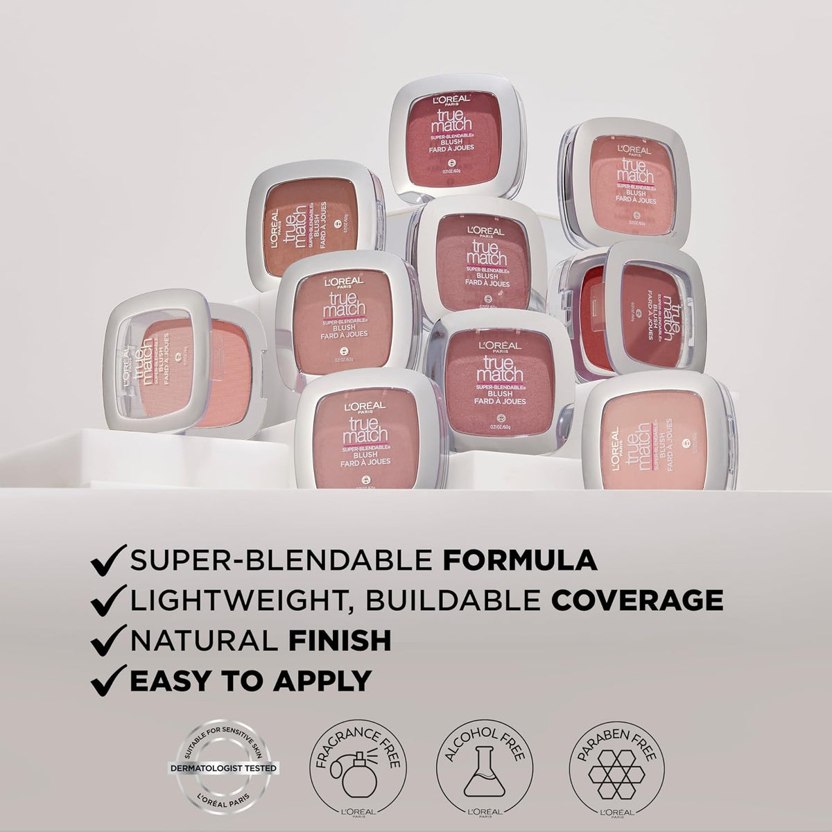 L'Oreal Paris True Match Super-Blendable Powder Blush, Barely Blushing, 0.21 Oz (Packaging May Vary)
