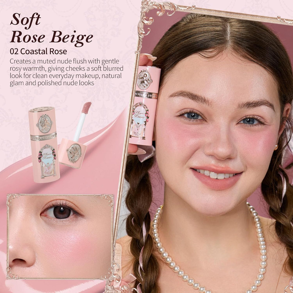 Flower Knows Strawberry Cupid All Day Glow Liquid Blush, Soft Rose Beige