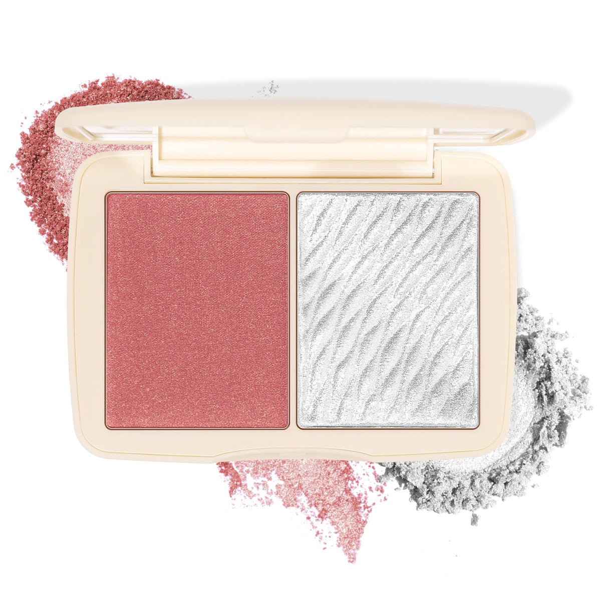 2-in-1 Contour & Highlighter Palette - Matte & Shimmer Face Makeup Duo, Highly Pigmented & Blendable Cheek Pallet, Long Lasting Sculpting Powder with Mirror 01 Soft Taupe (Natural Sculpt)