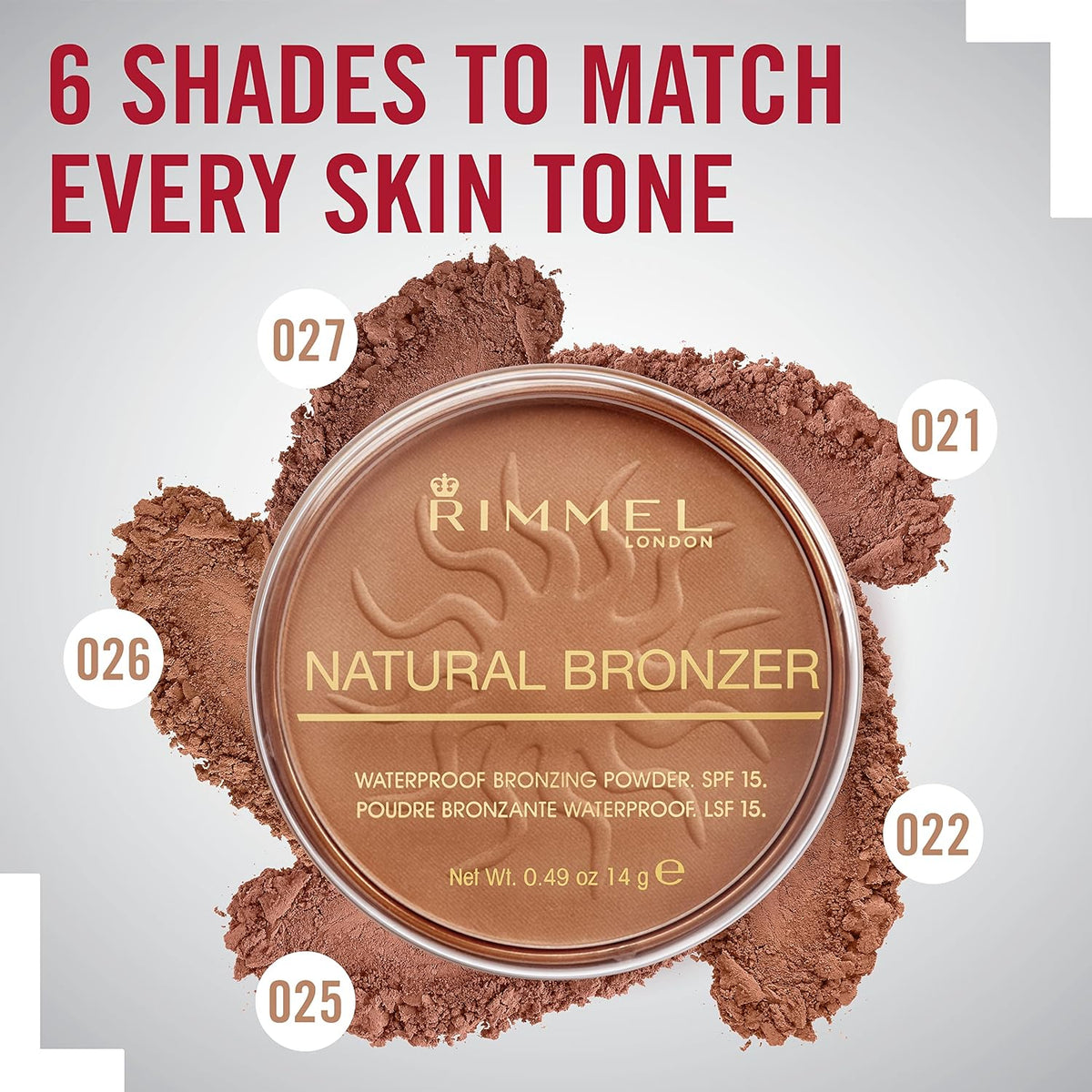 Rimmel London Natural - 020 Sunshine - Bronzer, Matte Finish, 0.49oz