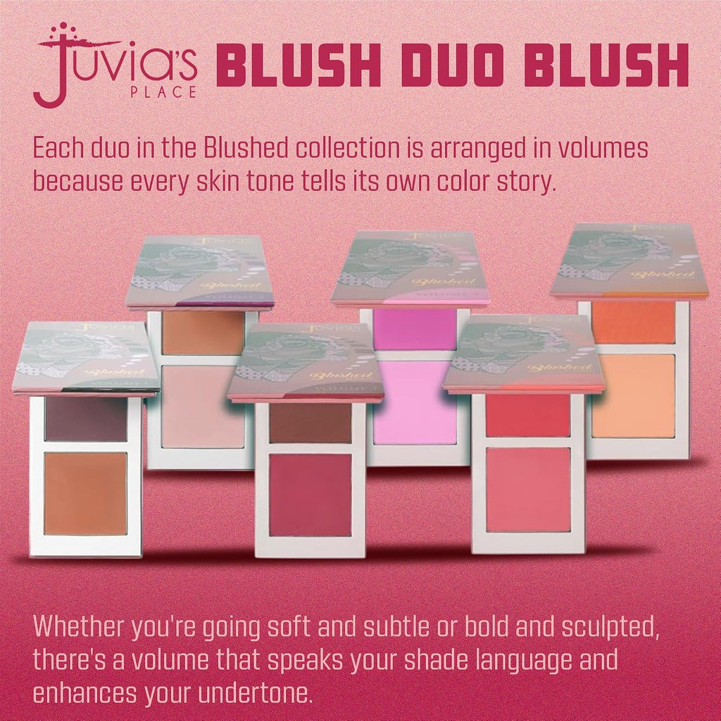 Juvia's Place Duo Blush Volume 4 - Matte Powder Blush for Cheeks Makeup