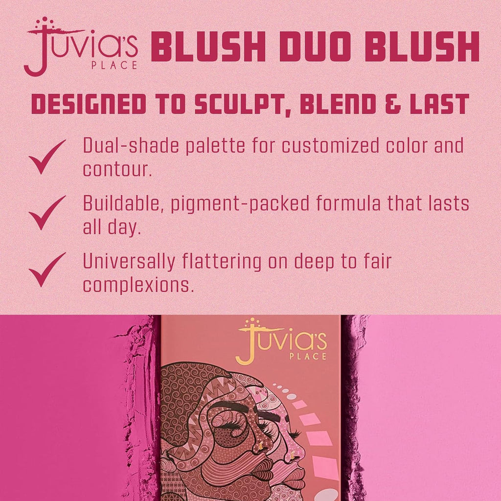 Juvia's Place Duo Blush Volume 4 - Matte Powder Blush for Cheeks Makeup