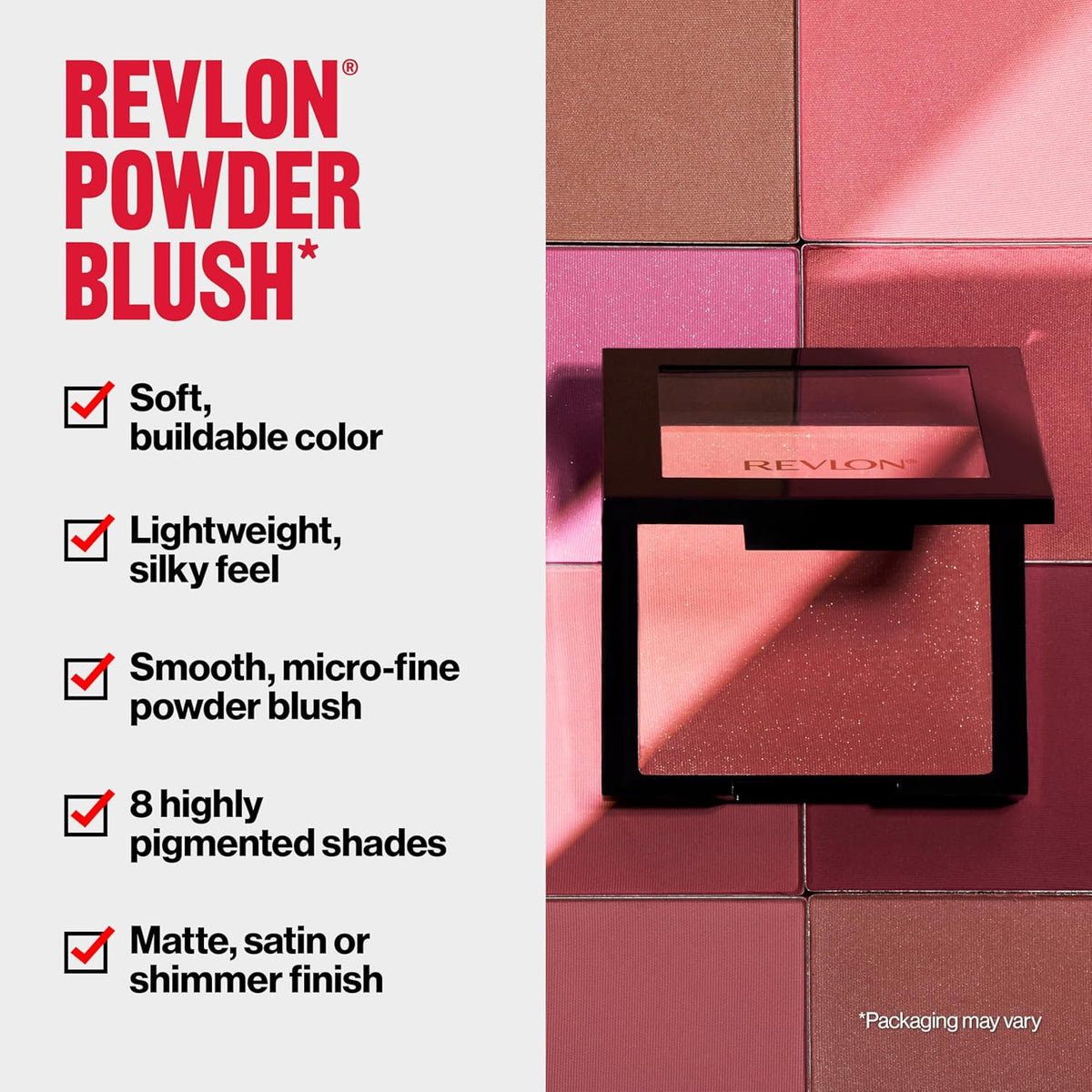 Revlon Powder Blush Face Makeup, High Impact Buildable Color, Lightweight & Smooth Finish, 004 Rosy Rendezvous, 0.17 oz